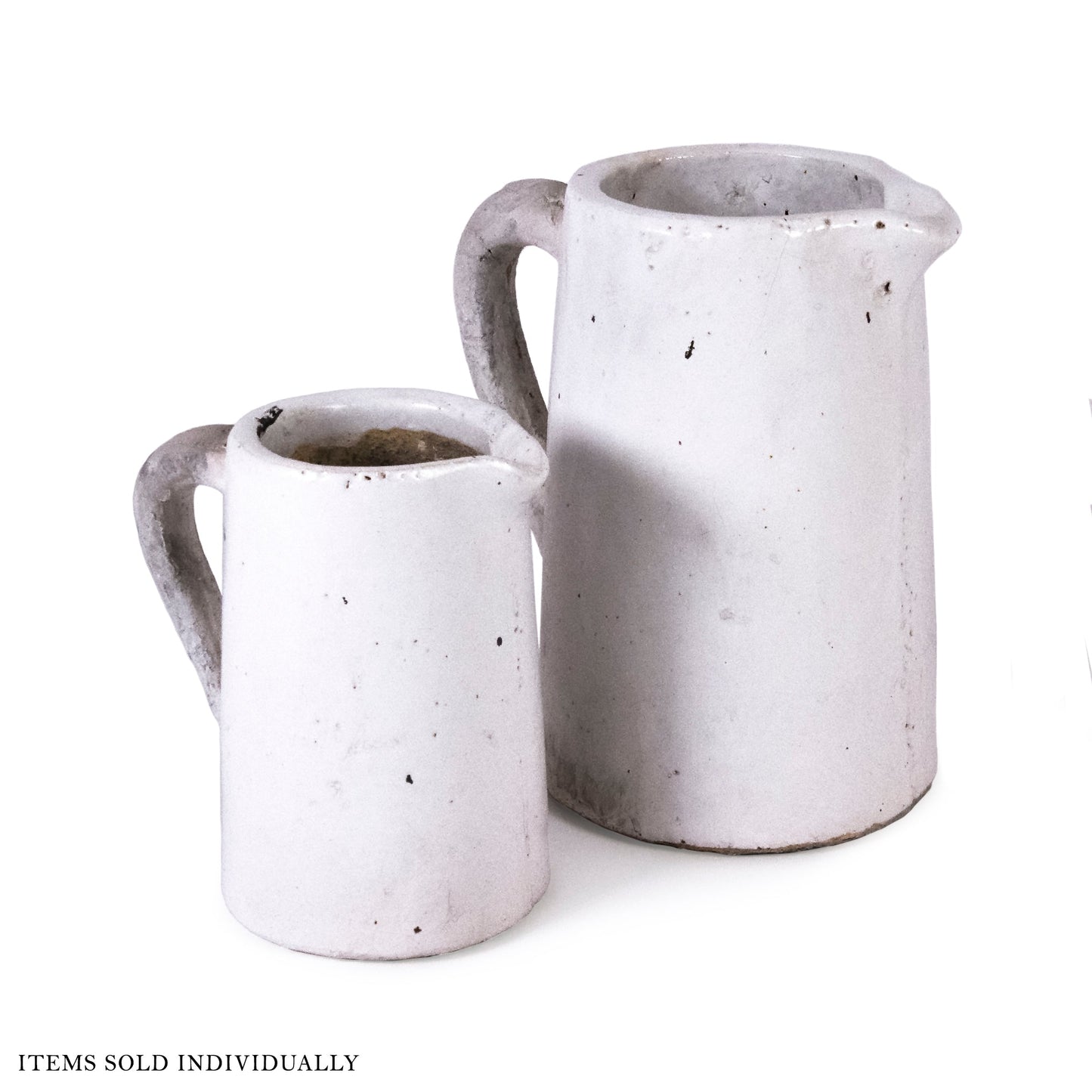 Stoneware Vintage White Pitcher