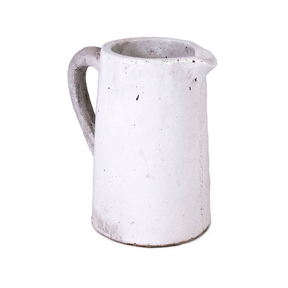 Stoneware Vintage White Pitcher