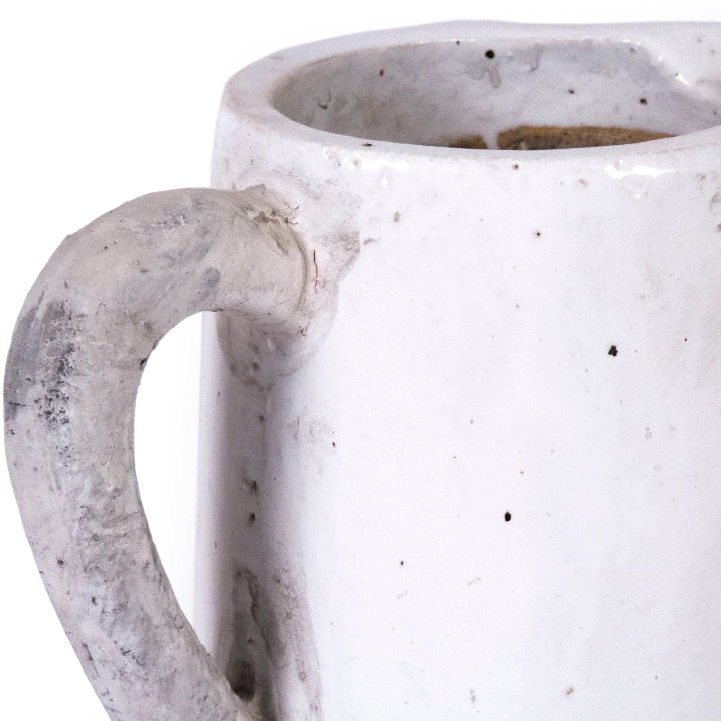 Stoneware Vintage White Pitcher