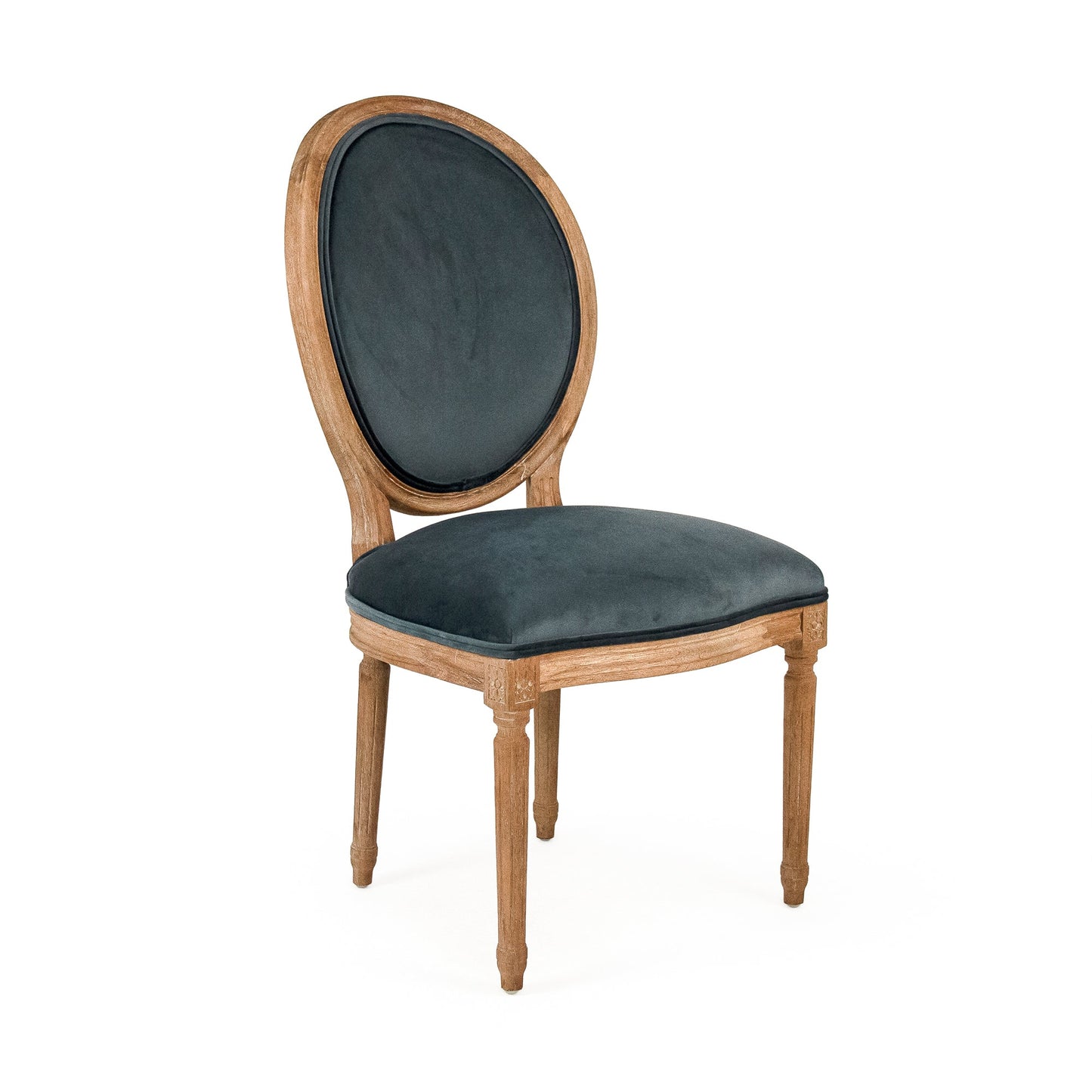 Teal Velvet Medallion Side Chair