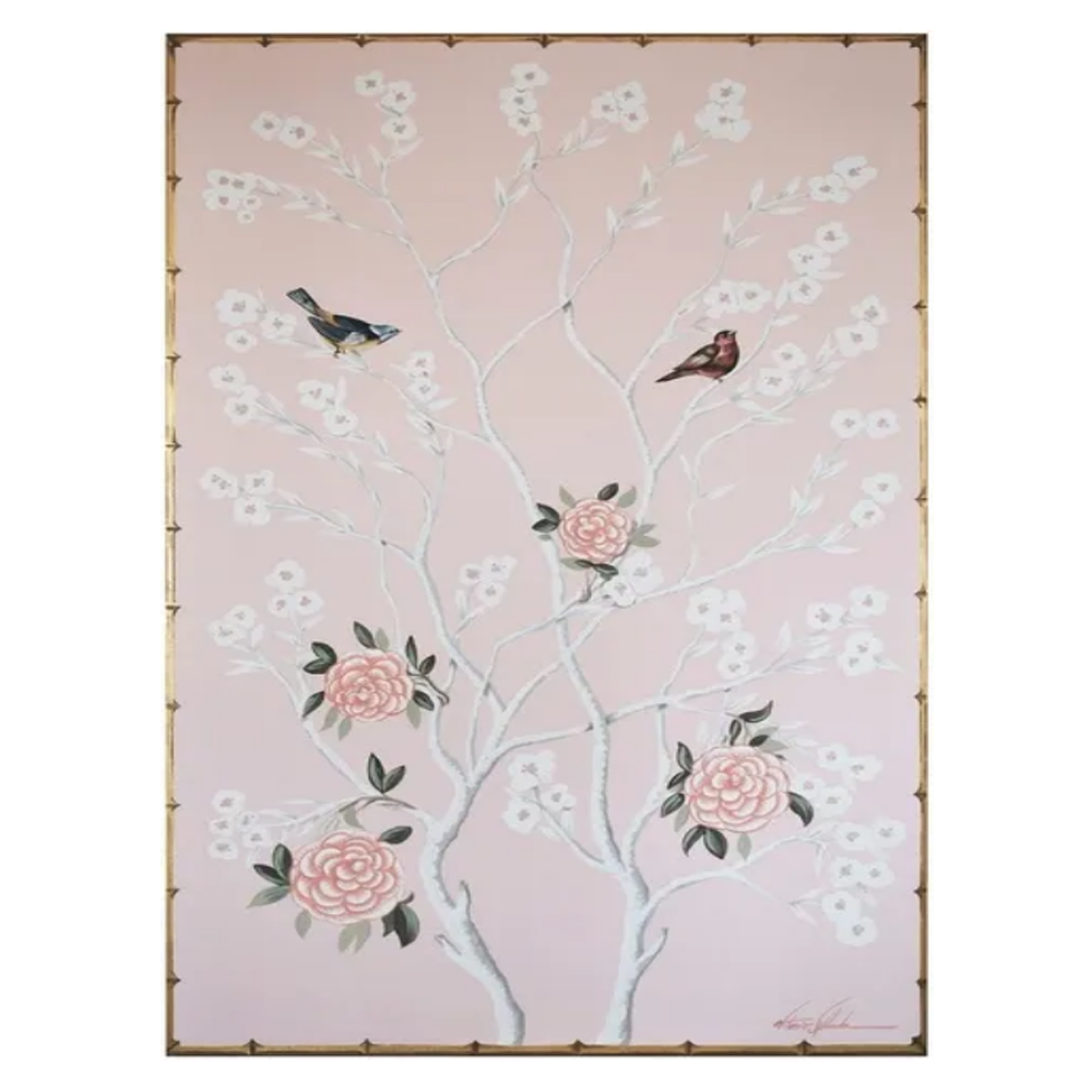 Chinoiserie Pink Faux Bamboo II