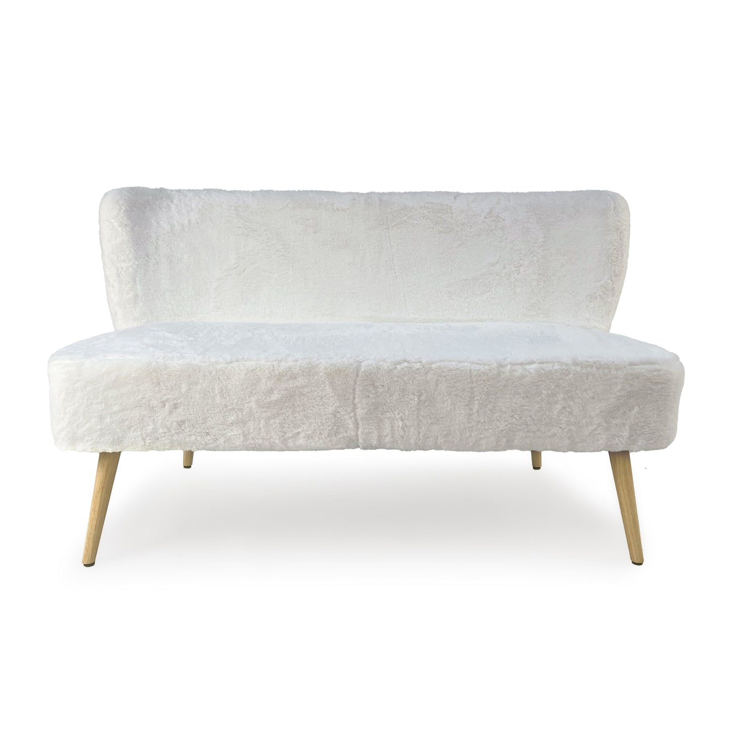 White Faux Fur Bench
