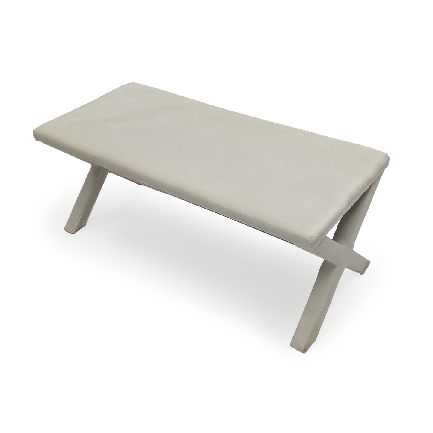 White Velvet Bench