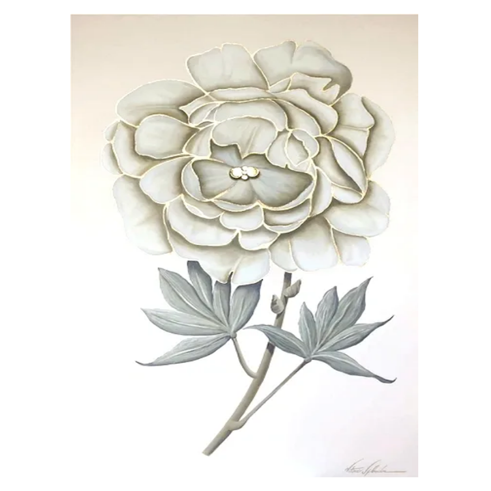 Peony Golden Edge I - Size 36"X60"