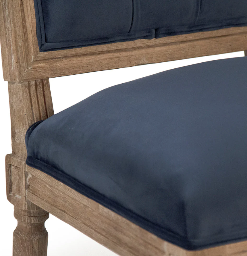 Blue Velvet Louis Side Chair