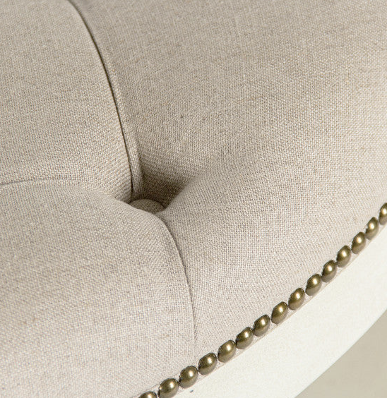 Tammy Ivory Round Tufted Ottoman