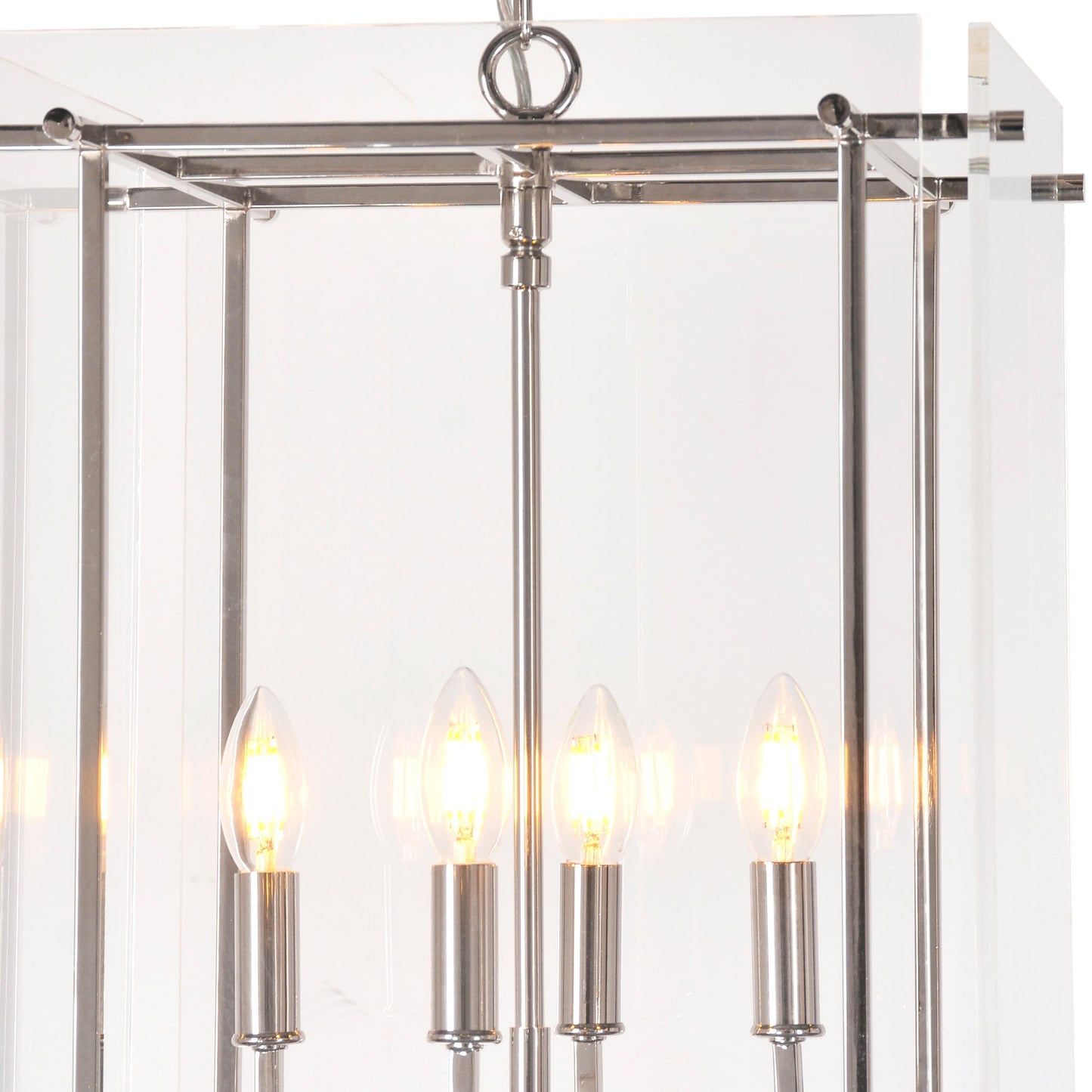 Acrylic Box on Chrome Pendant Light
