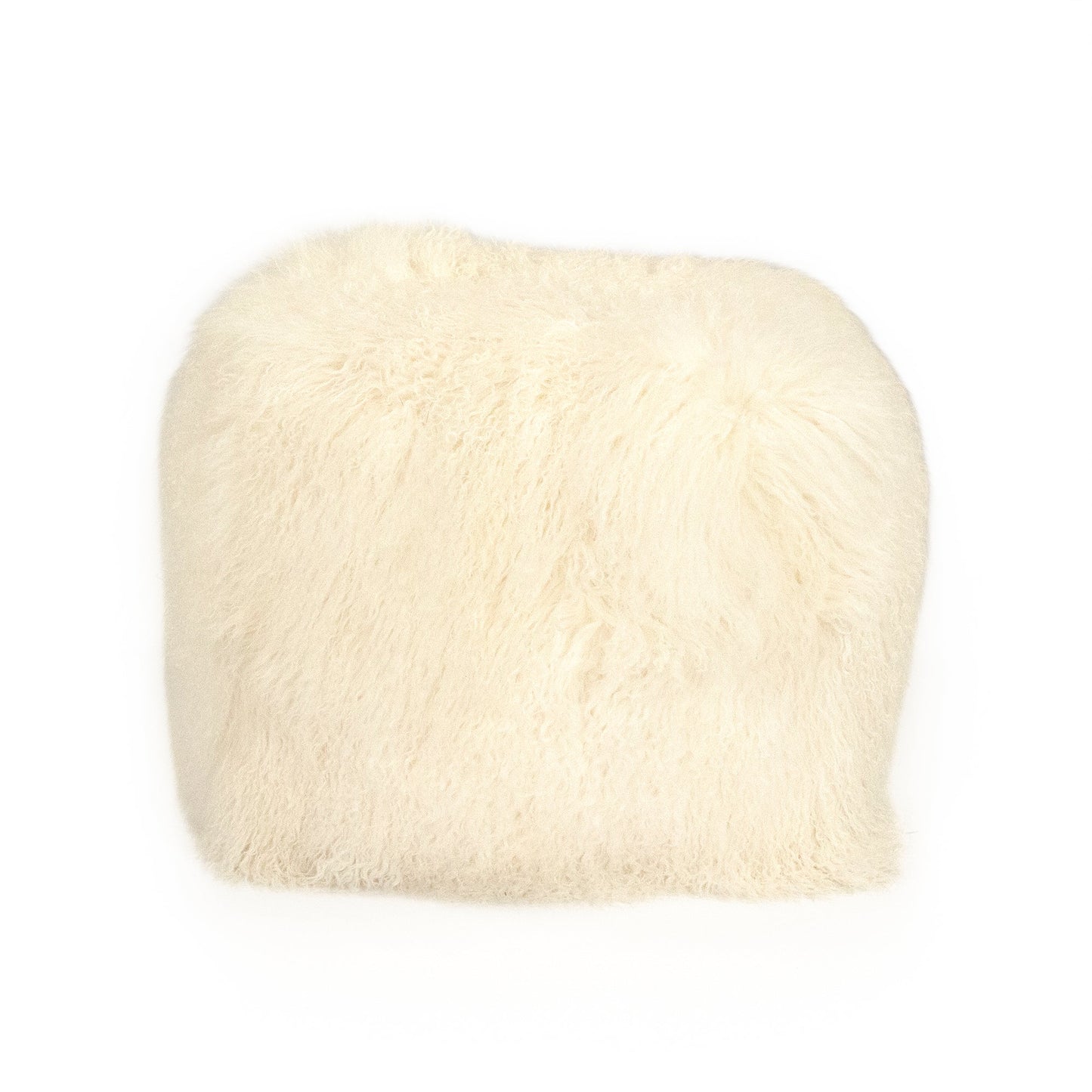 24" x 24" Tibetan Ivory Lamb Fur Pouf