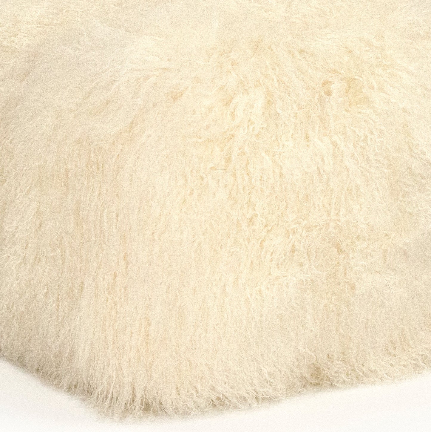 24" x 24" Tibetan Ivory Lamb Fur Pouf