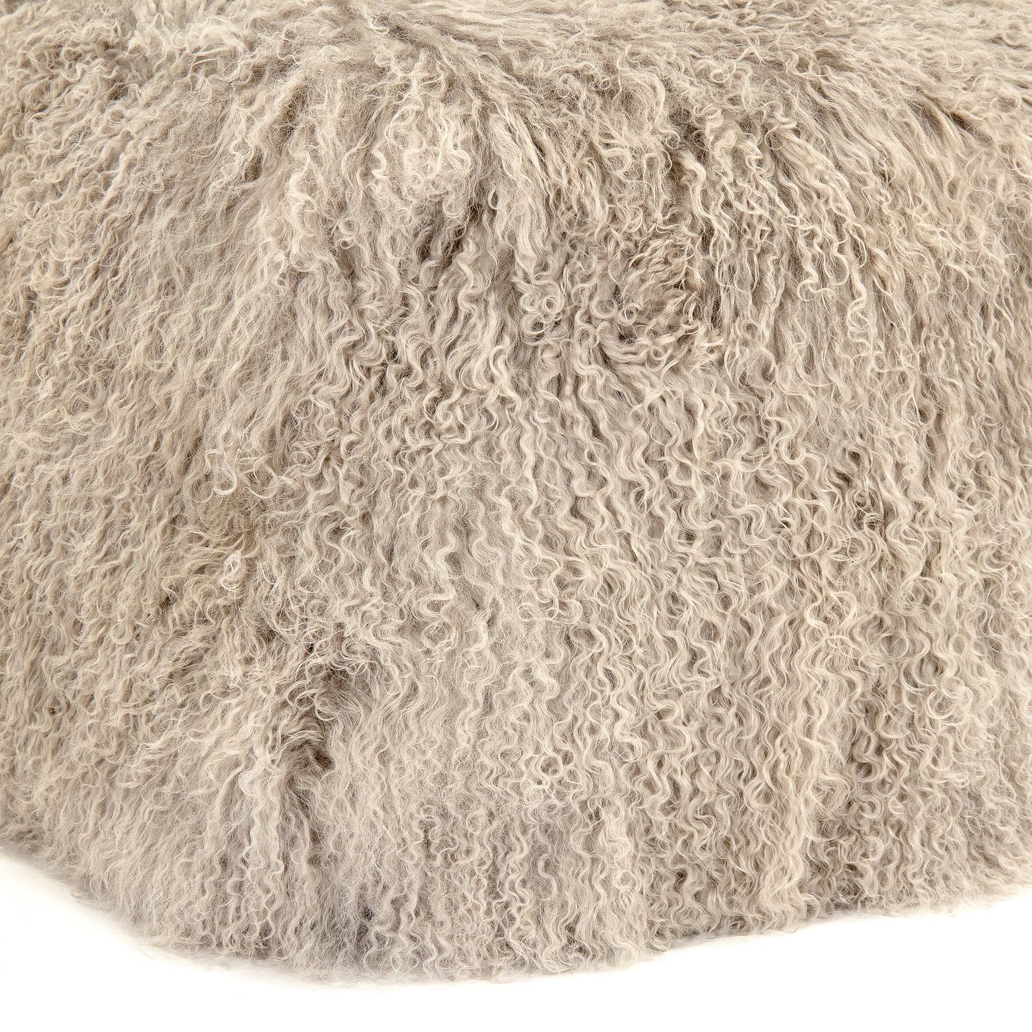 24" x 24" Tibetan Light Grey Lamb Fur Pouf