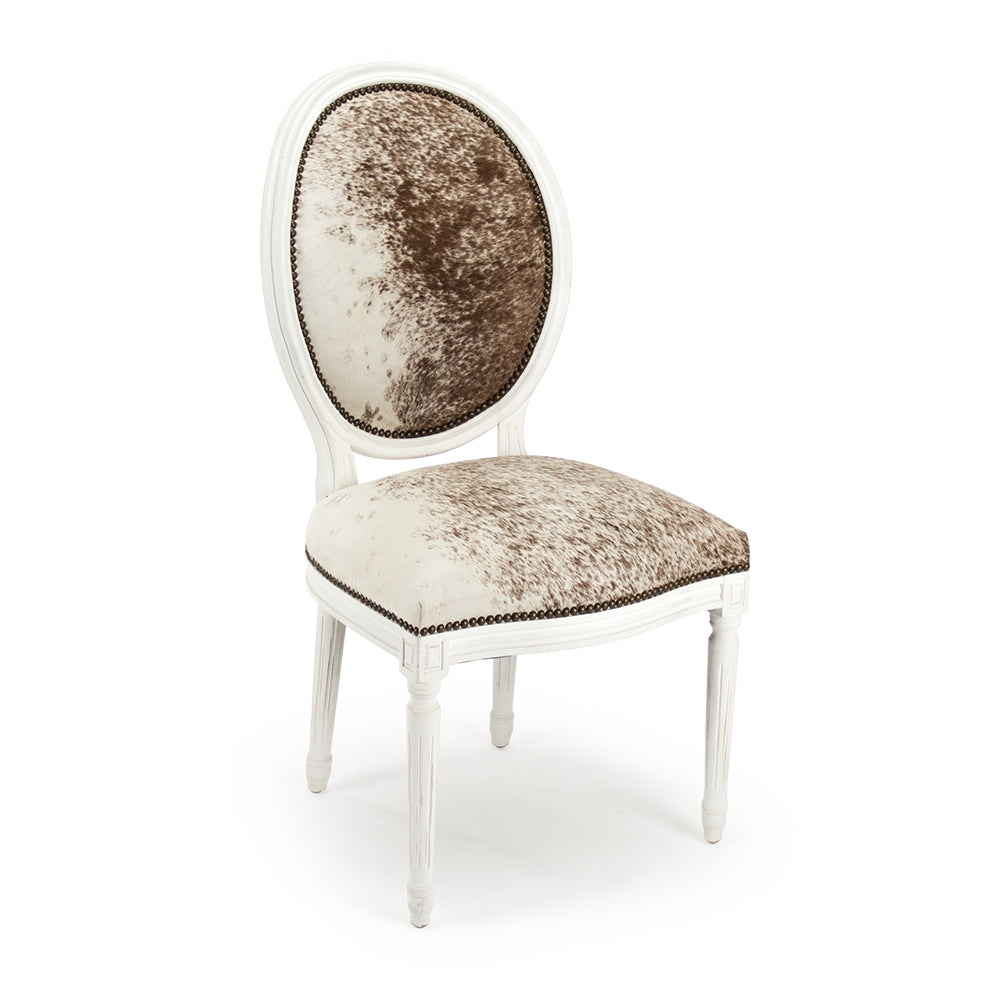 Medallion Cowhide Side Chair