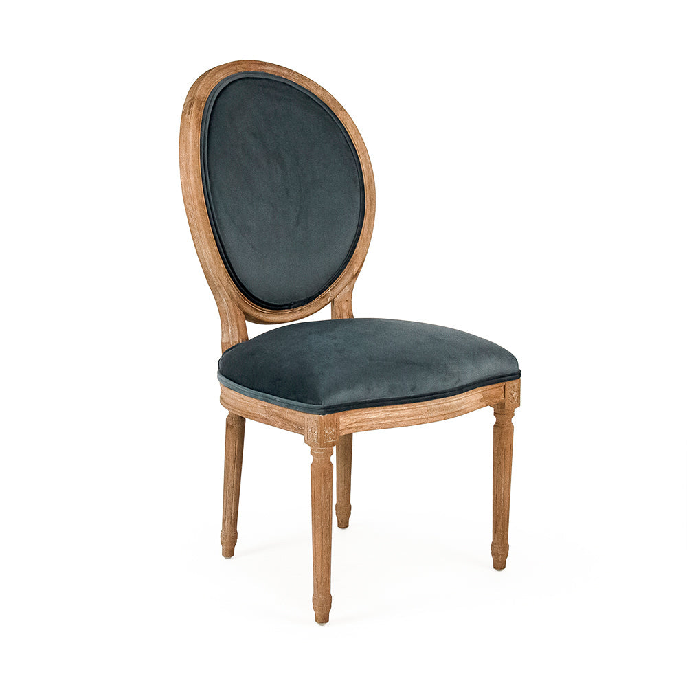 Teal Velvet Medallion Side Chair