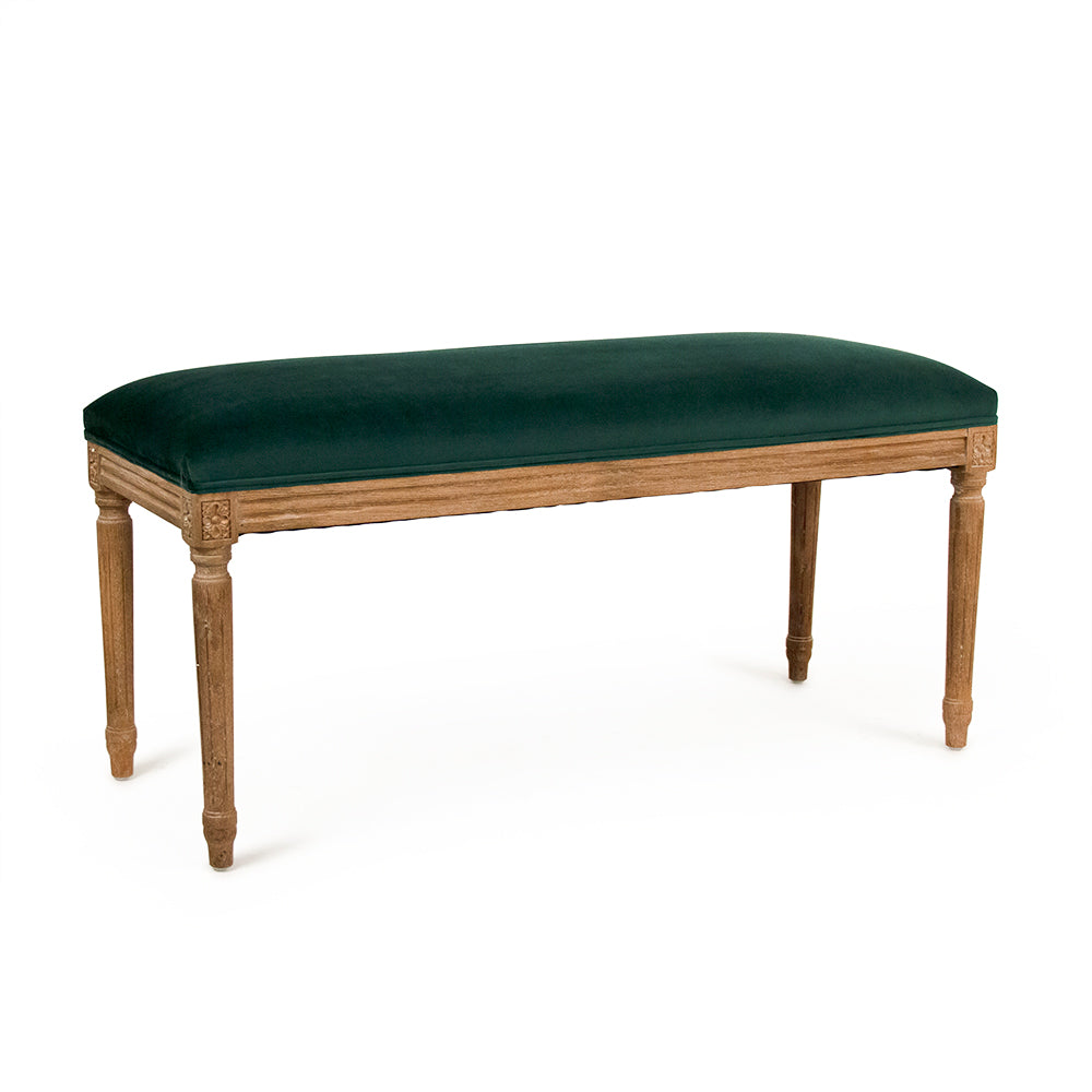 Green Velvet Lille Bench