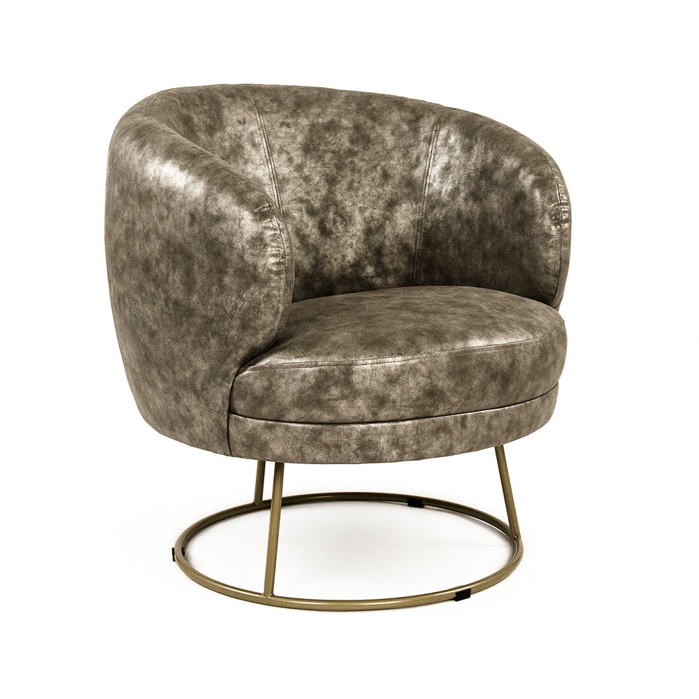 Distressed Grey PU Tub Chair