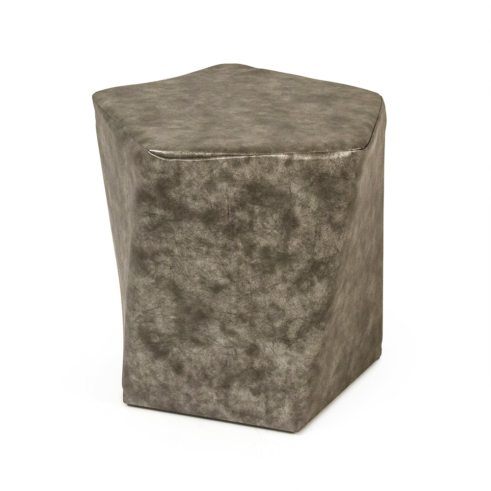 Distressed Grey Twisted Pentagon Stool
