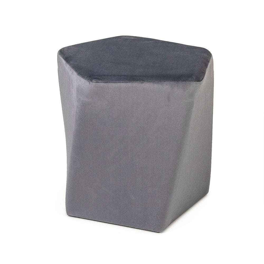 Pale Blue Velvet Twisted Pentagon Stool