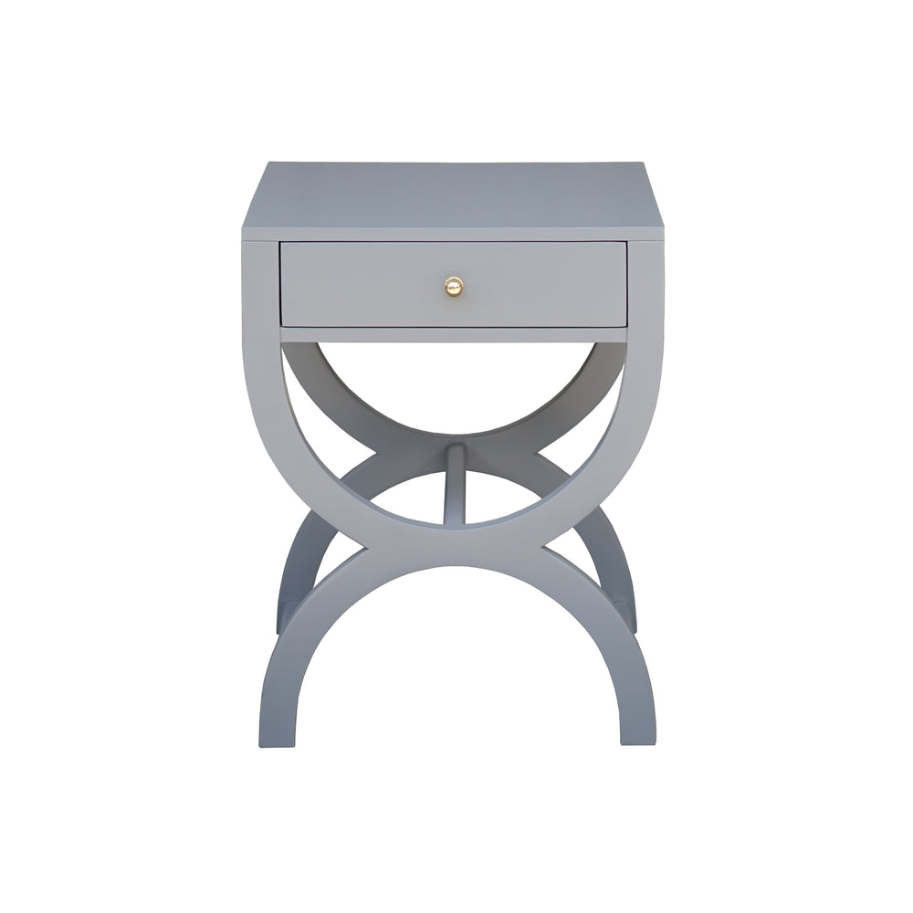 Worlds Away Alexis White Side Table or Nightstand