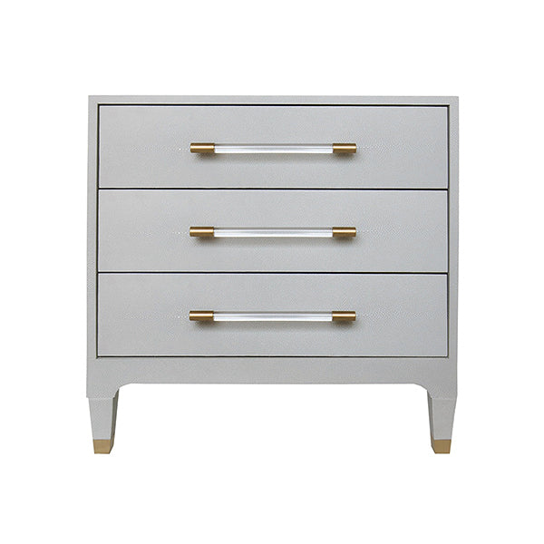 Worlds Away Amber Three Drawer Side Table