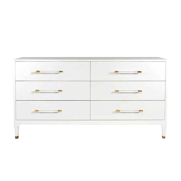 Worlds Away Maren Cabinet, Textured White Linen