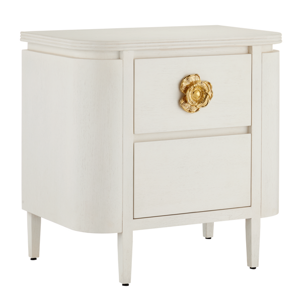 Currey & Company 27.75" Briallen White Oak Nightstand
