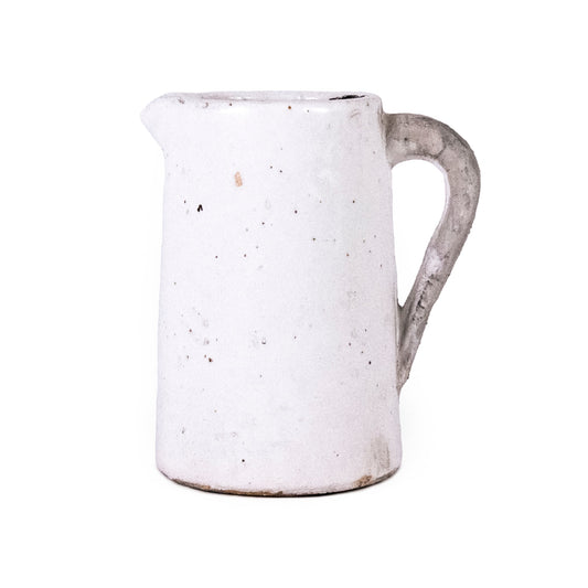 Stoneware Vintage White Pitcher
