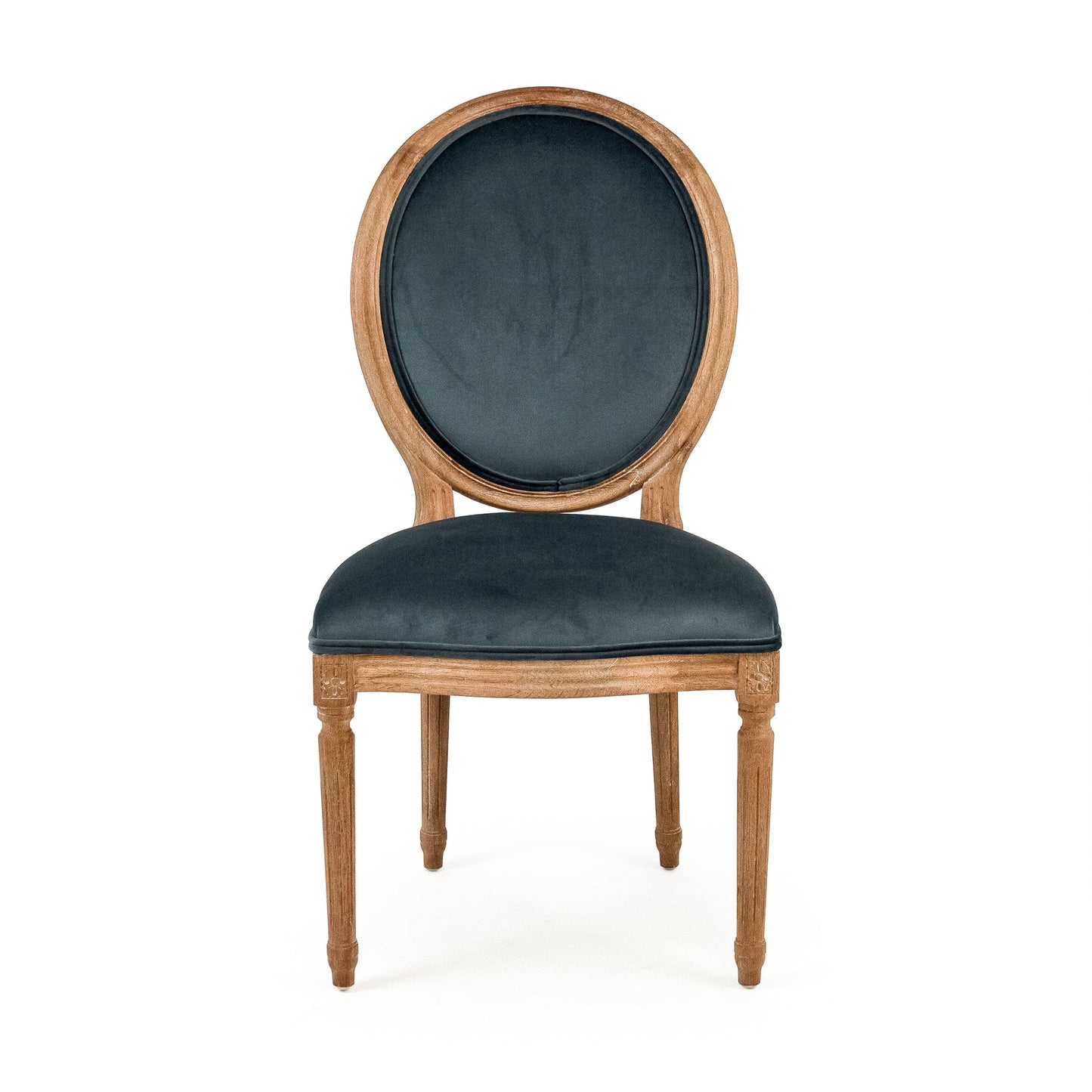 Teal Velvet Medallion Side Chair