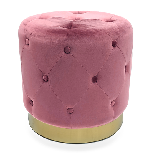 Mauve Rose Velvet Stool