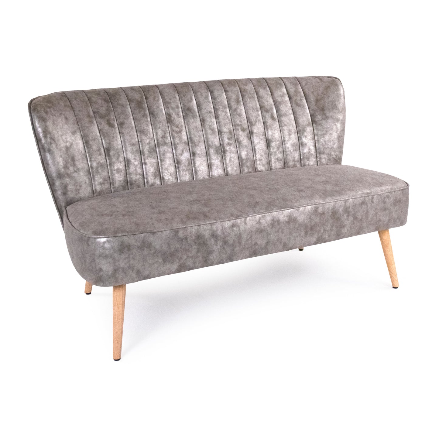 Distressed Grey PU Bench