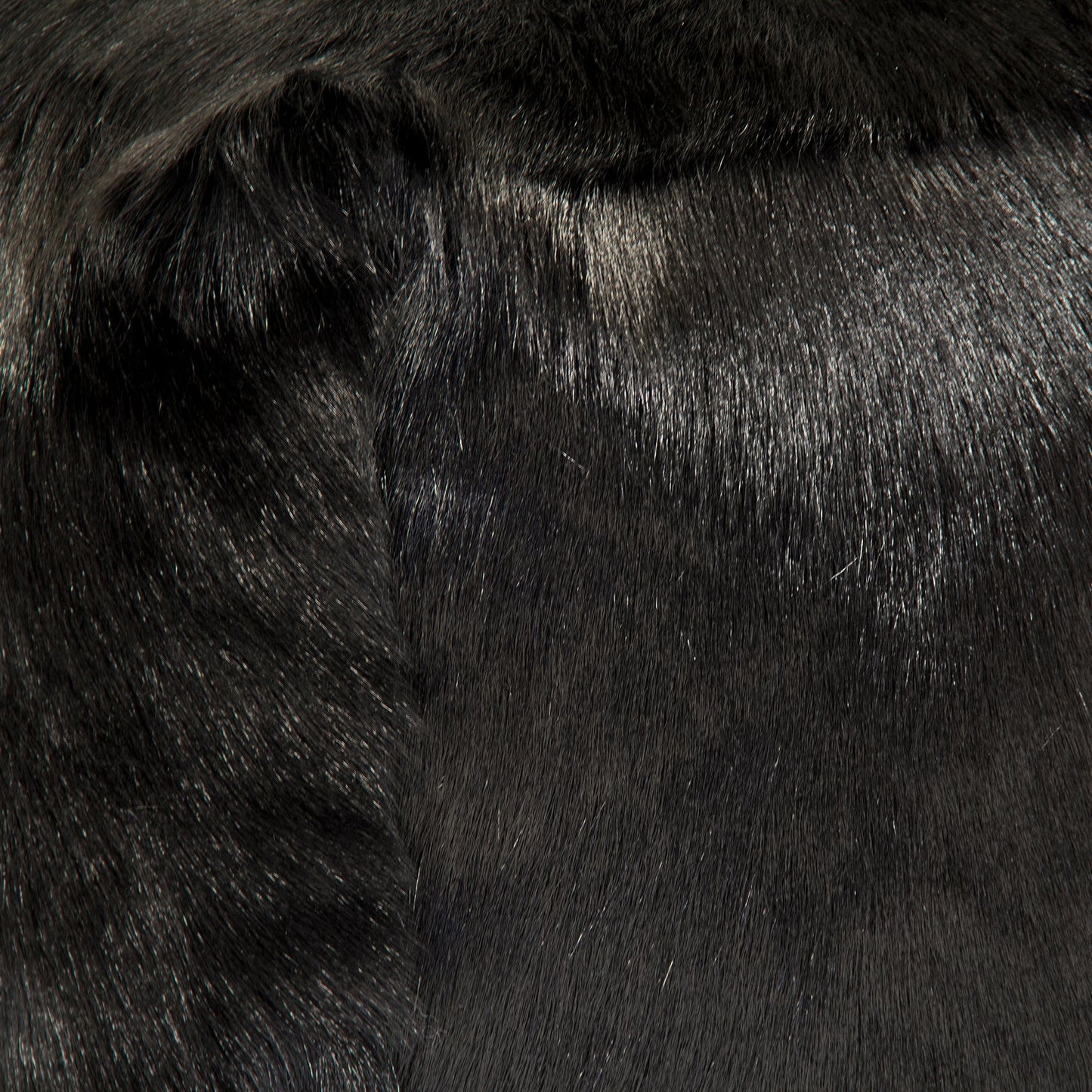 22" x 22" Tibetan Black Goat Fur Pouf