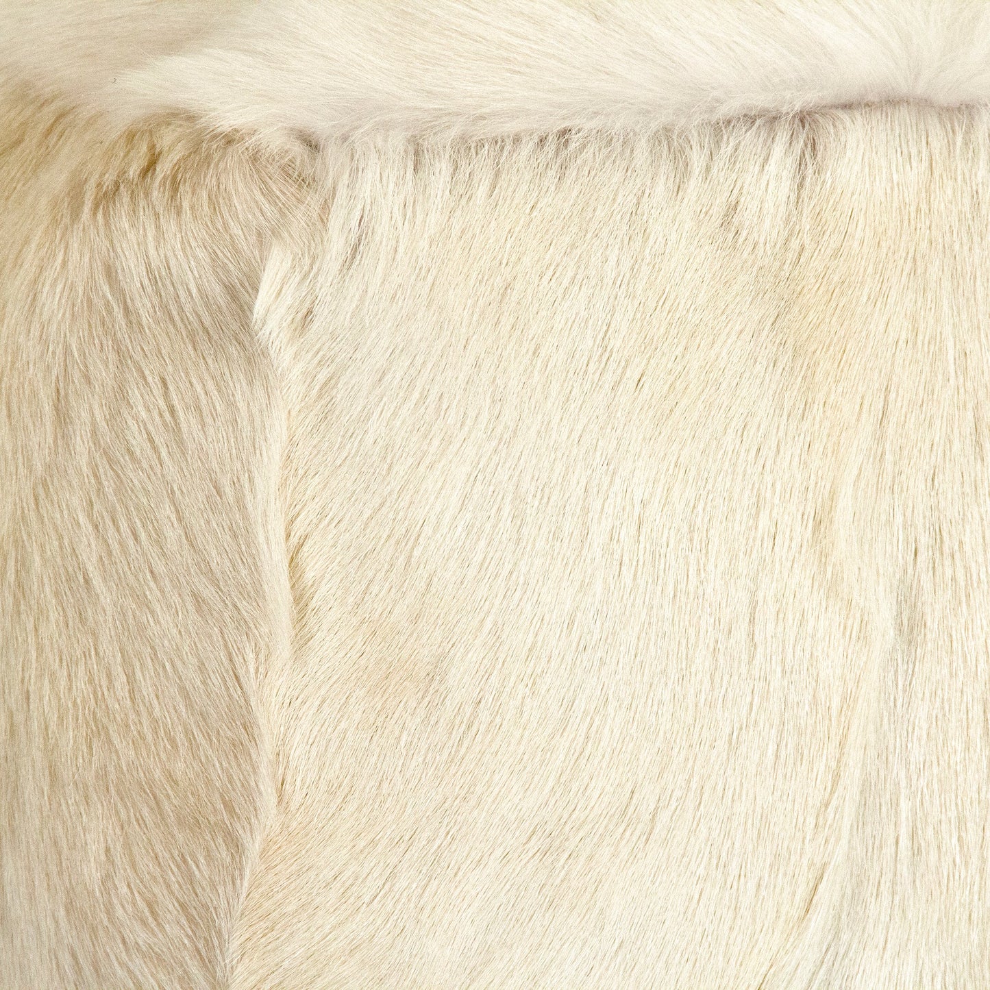 22" x 22" Tibetan Ivory Goat Fur Pouf