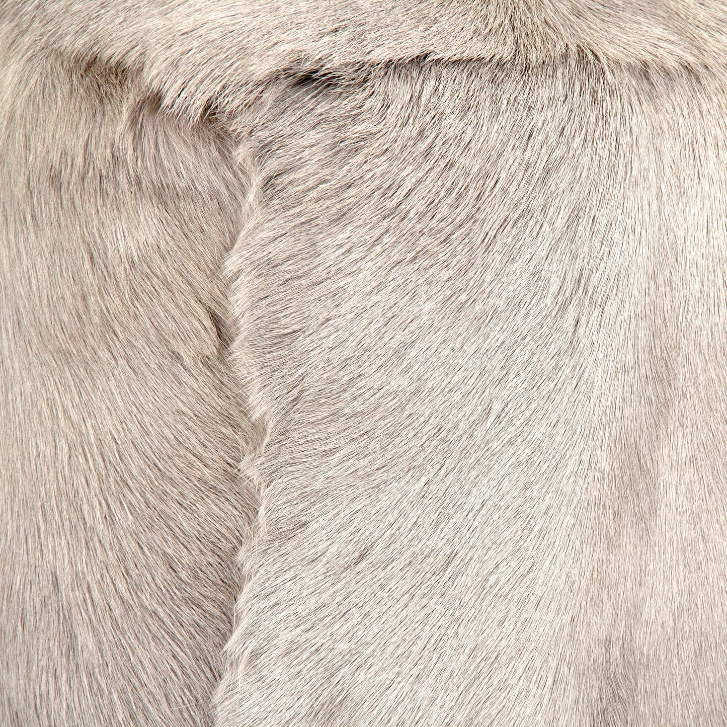 22" x 22" Tibetan Light Grey Goat Fur Pouf