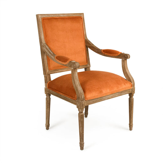 Clementine Velvet Louis Arm Chair