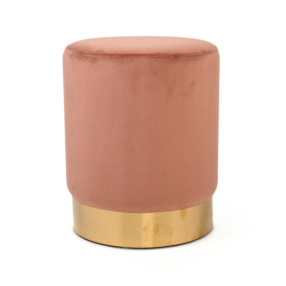 Mauve Rose Velvet Stool