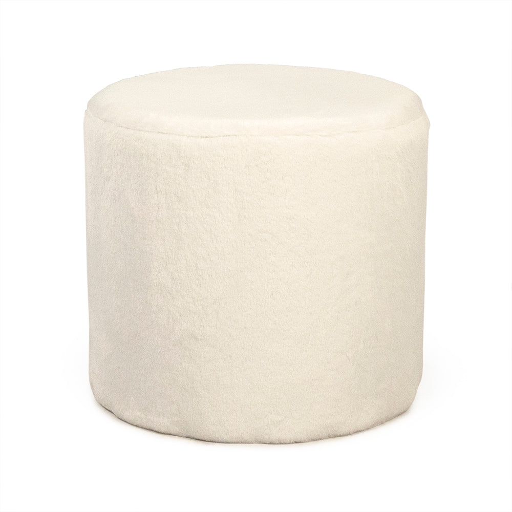 White Faux Fur Stool