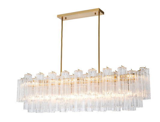 Chandelier with gold frame linear chandelier