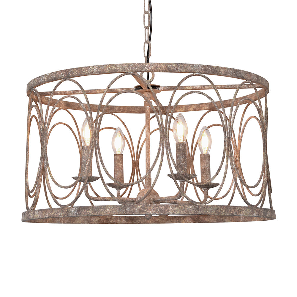 Rustic Metal Drum Chandelier